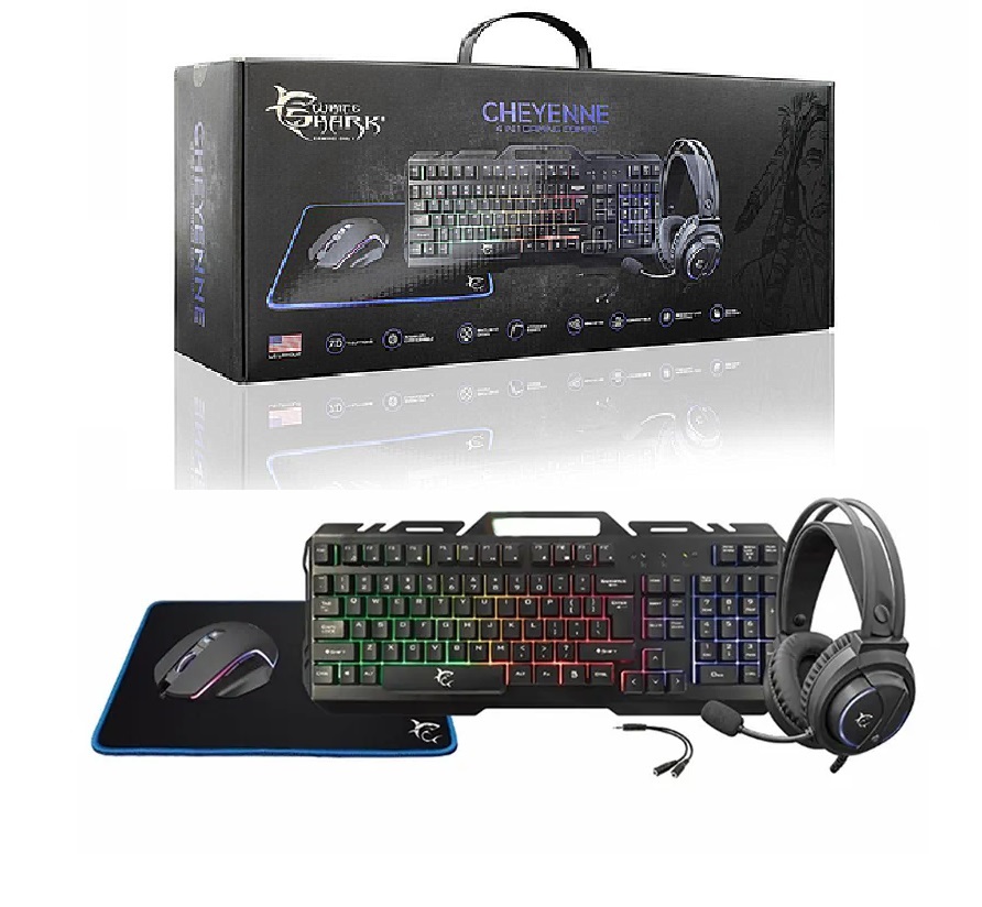 White Shark Cheyenne gaming bundle keyboard mouse mousepad headset